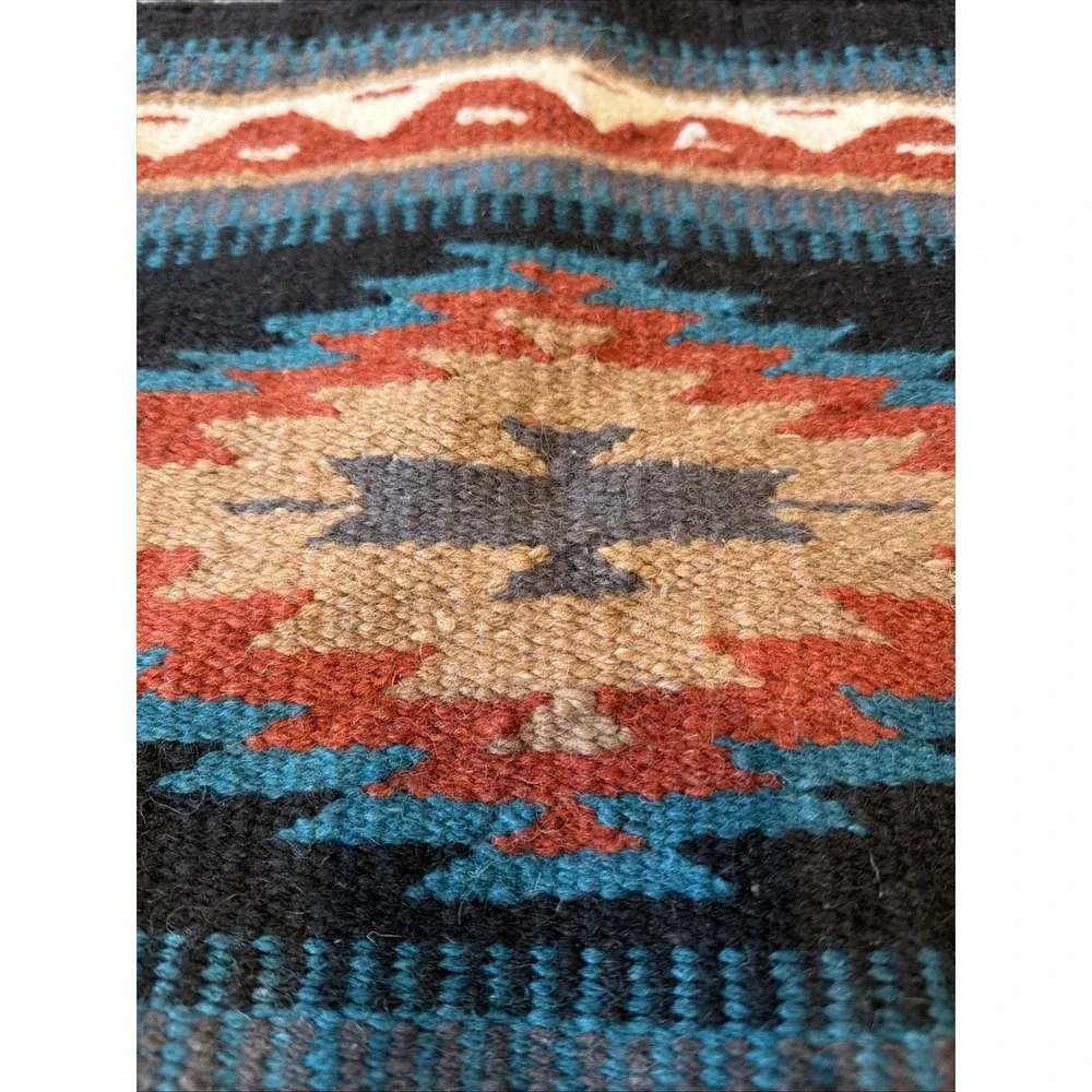 El Paso Saddle Blanket Woven Wool Pillow Cover 17x18 Southwest Geometric